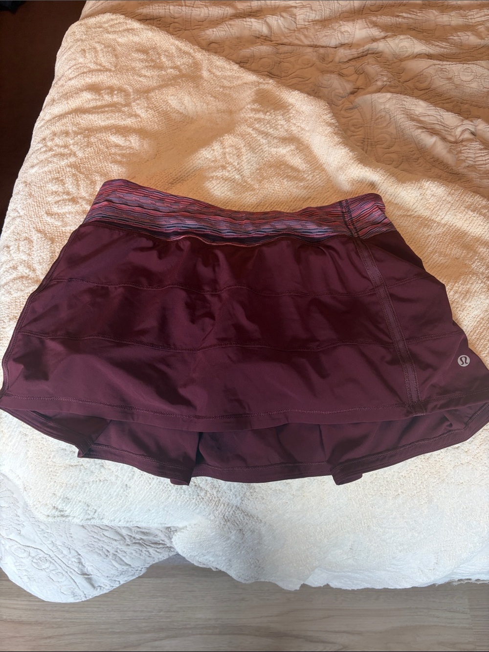 lululemon athletica Maroon Skort with Multicolor Waistband